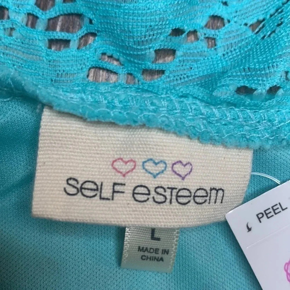Self Esteem Turquoise Lace BodySuit Girls Large - Picture 4 of 6